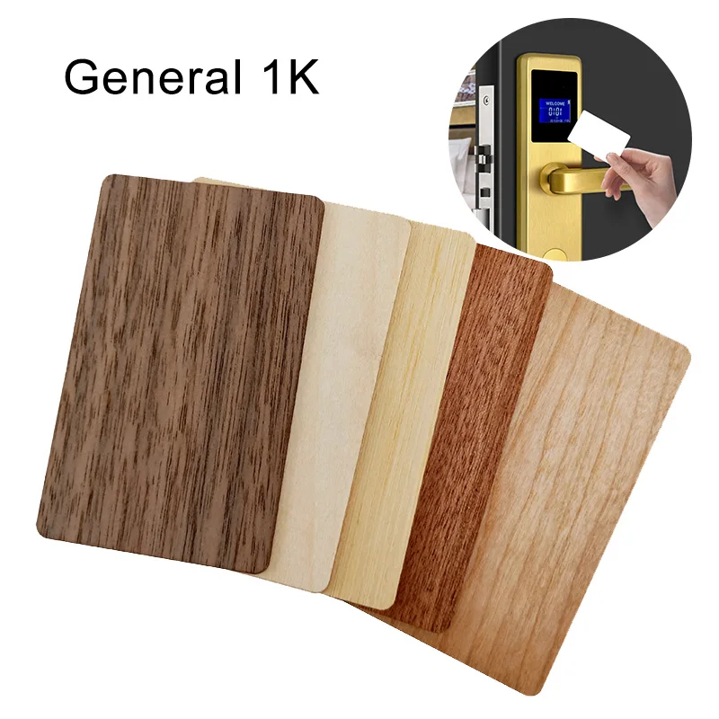 10Pcs Bamboo RFID Contactless Gift Card Blank DIY General 1K Bytes Membership Wooden Card