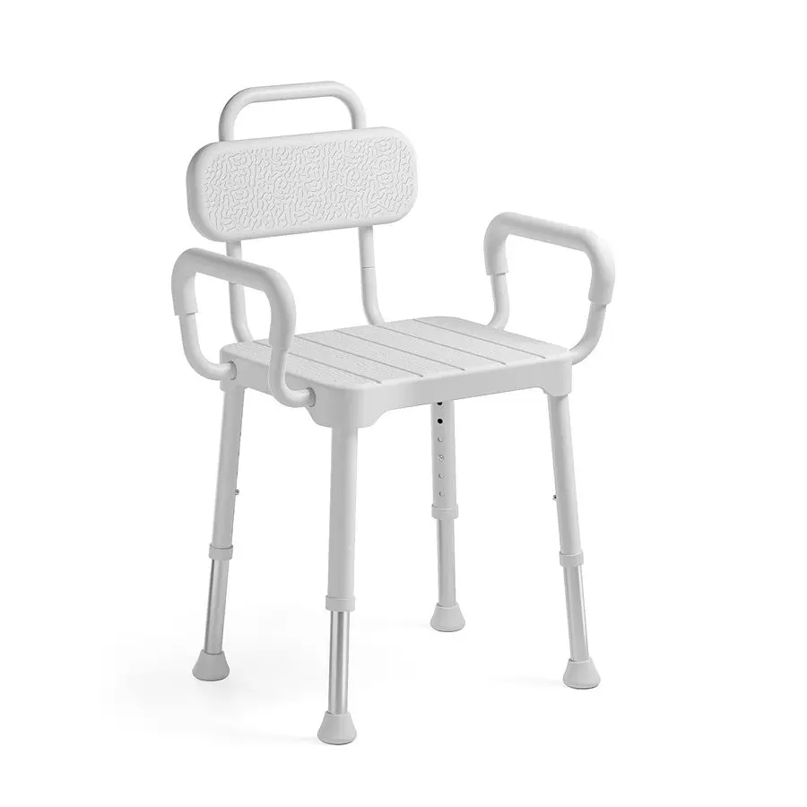 Chair for Inside Shower,Bath Chair with Arms and Back,Aluminum Shower Stool for Tub,Slip Resistant Shower Bench,HeightAdjustable