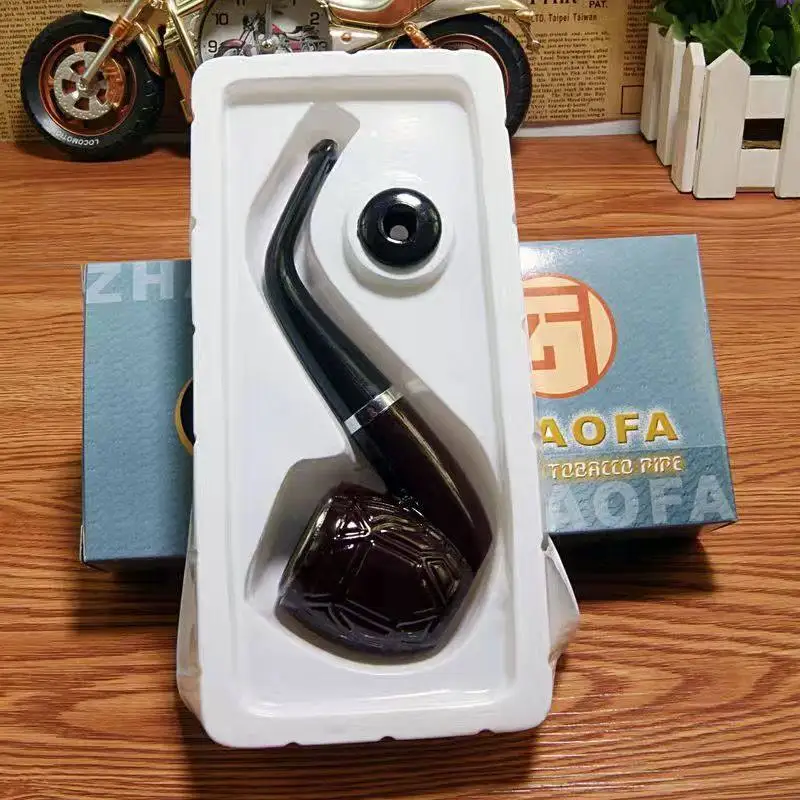 Bent filter handmade ebony men's pipe dual-use