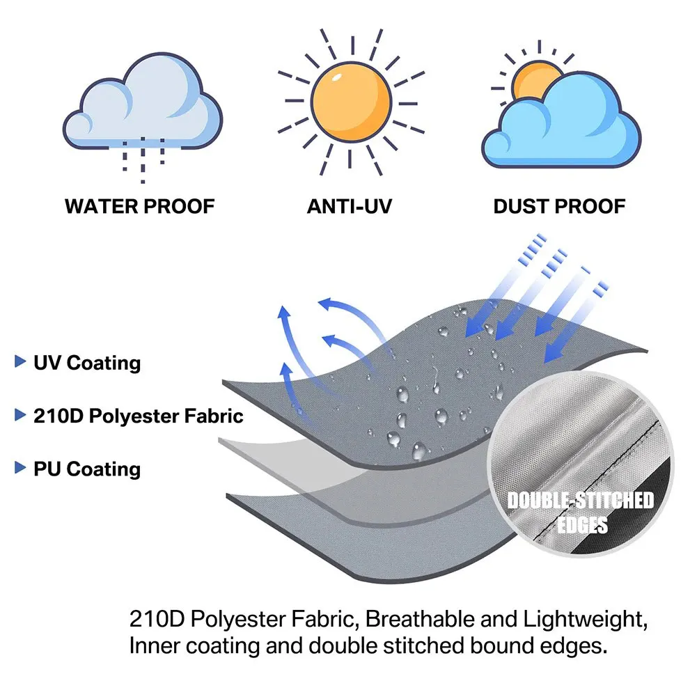 Outdoor Anti-UV Protective Cover Waterproof Sunshade Umbrella Cover with Zipper Patio Cantilever Umbrella Parasol Rain Covers