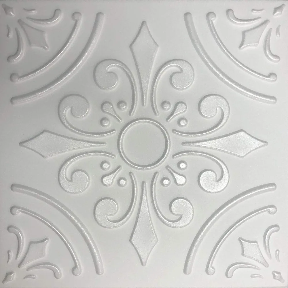 Foam Ceiling Tile - Harmony Design - 3D White Styrofoam Ceiling Tiles - 20x20x0.40 (88)