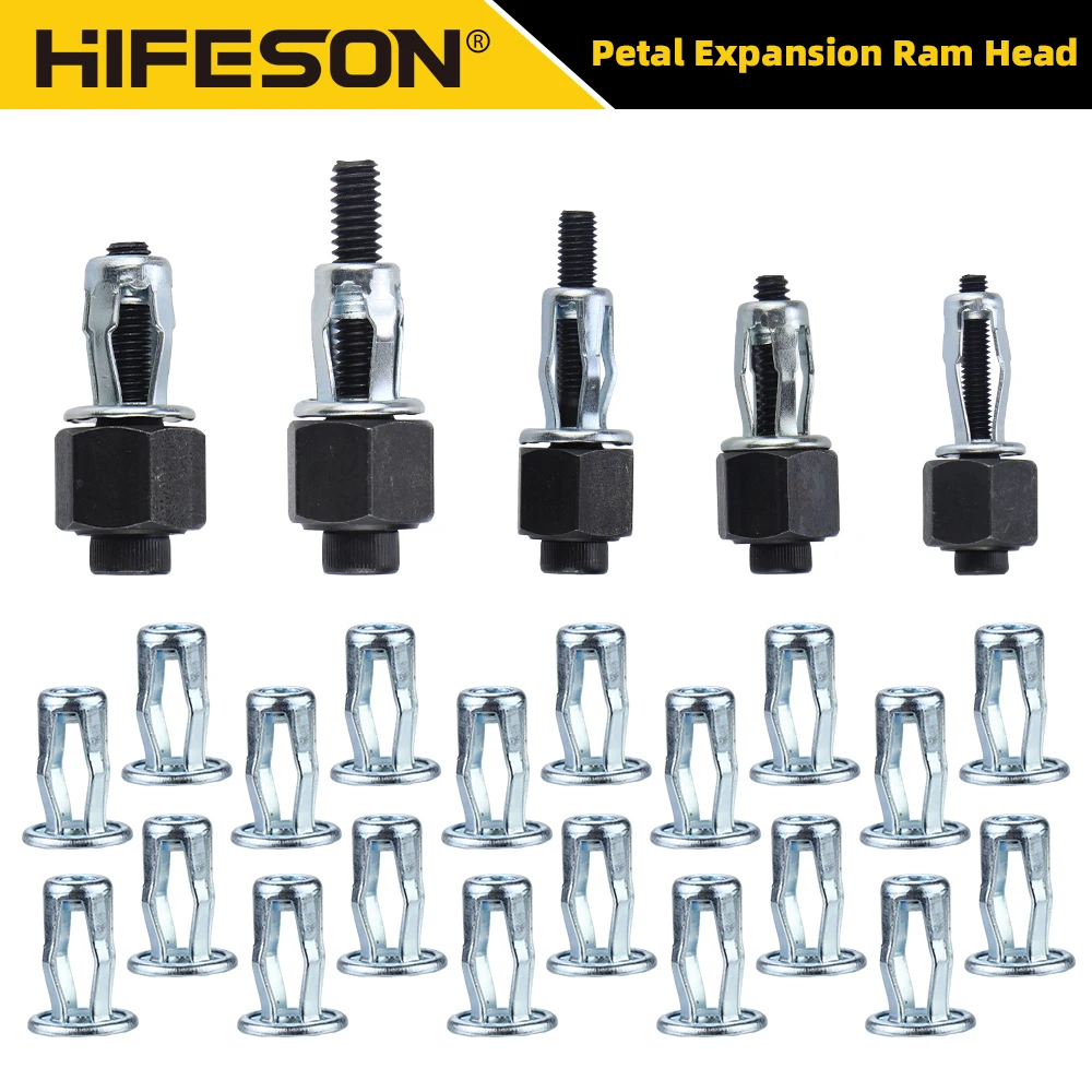 HIFESON Rivet Head Nuts Set 20pcs Alloy Expansion Clamp Petal Rivet Kit Lock Jack Nuts Manual Riveter Rivnut for Nut M4 M5 M6 M8