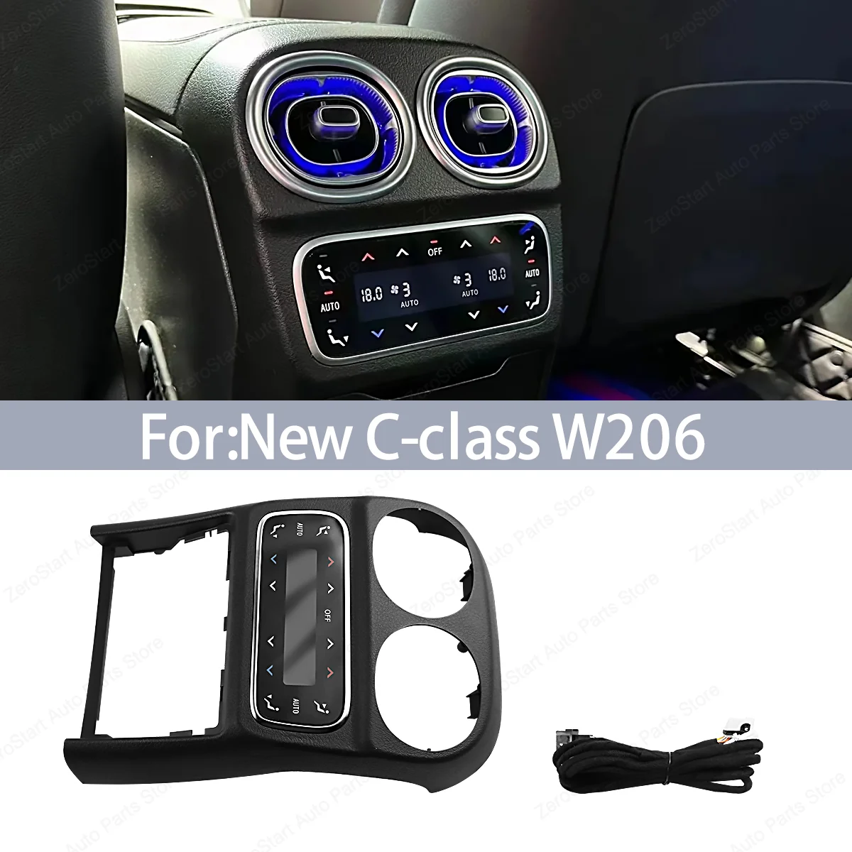 For Mercedes Benz New C Class W206 Rear Air Conditioner Control Panel LCD Switch Touch Screen AC Conditioning Panel Auto Parts