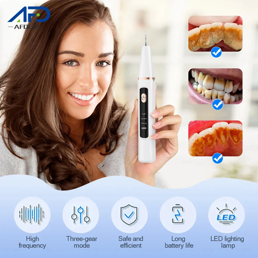 Electric Dental Calculus Remover Tooth Stone Remover for Teeth Whitening Ultrasonic Teeth Cleaner Teeth Plaque Scaler Oral Care