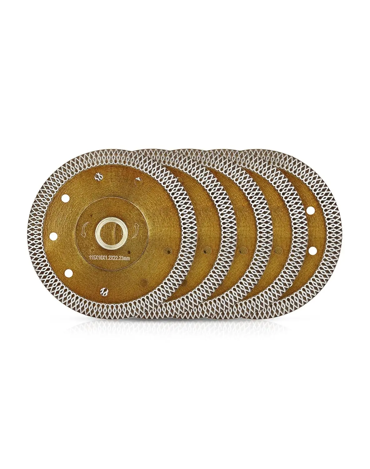 5-Piece Ultra-Thin Diamond Tile Blade Set for Granite, Marble, Ceramic - 4.5 Inch