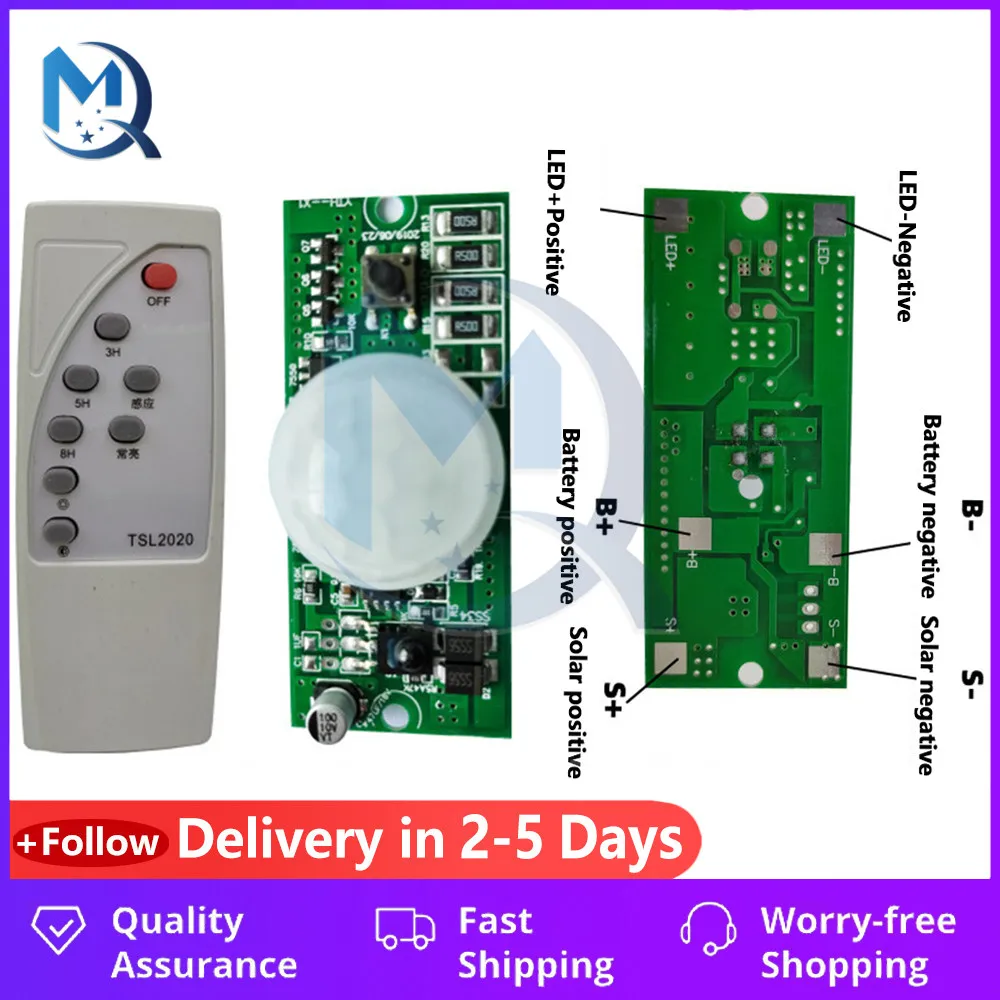Solar Automatic Control Lamp Board light Control + Radar Body Induction Solar LED Driver Board With Remote Control DC 3.2V 3.7V