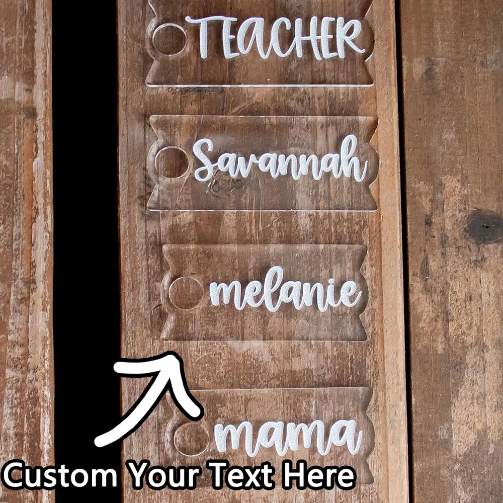 Personalized Tumbler Name Tag 64oz 40oz 30oz 20oz Gift for Mom Tumbler Accessories Custom Name Plate Quencher H2.0 cup lid