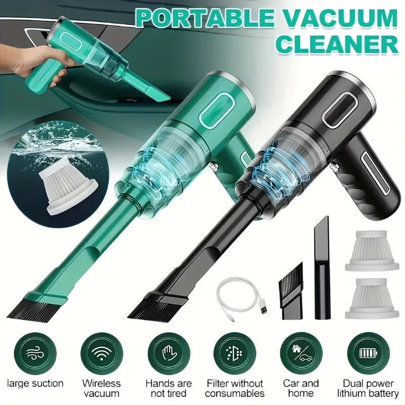 Enhanced portable wireless handheld vacuum cleaner with cyclone suction for vehicles, workplaces and homes