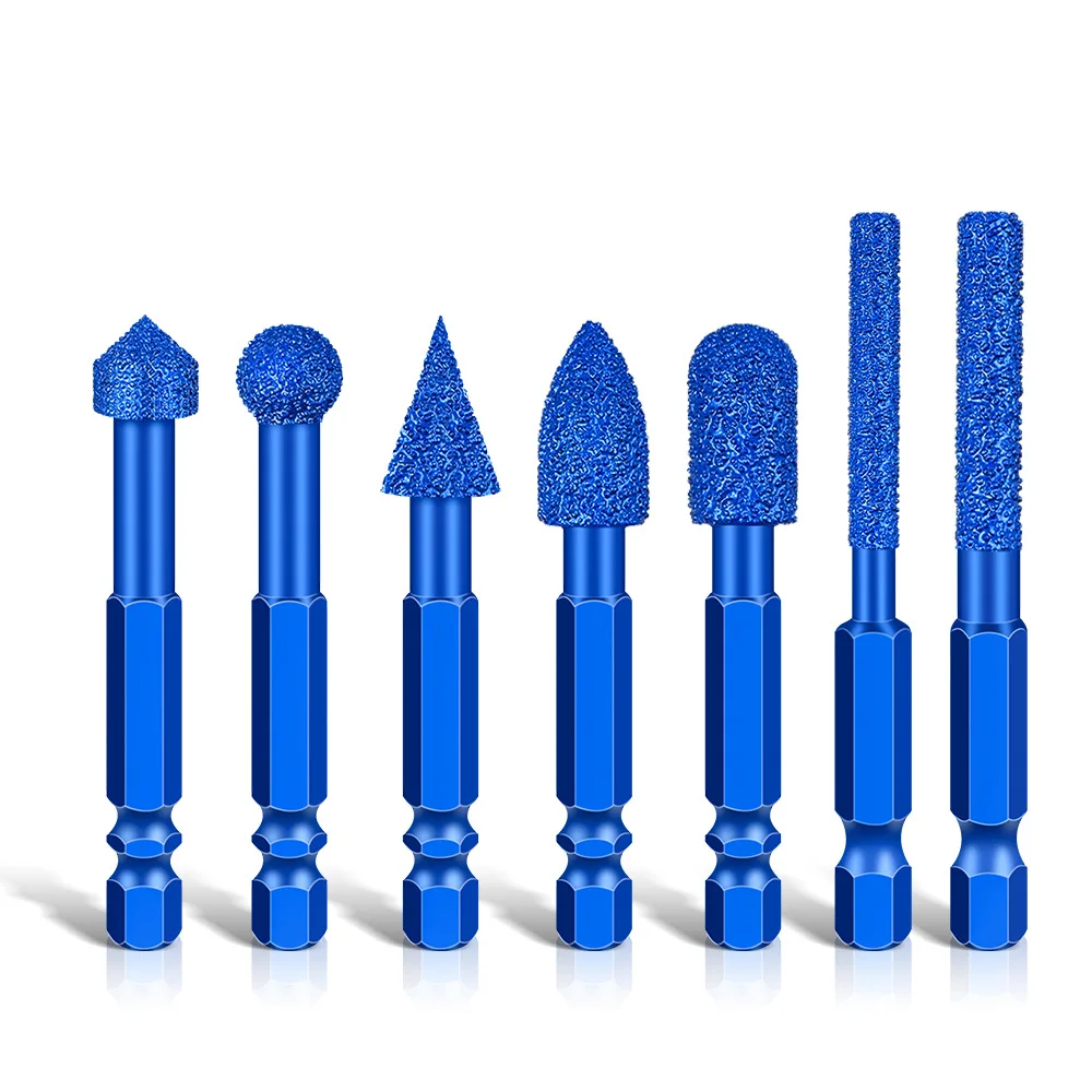 Drilling and Grinding Hexagonal Shank Diamond Drill Bit Hole Saw for Dry Ceramic Tile, Marble, Granite, and Porcelain 5-10mm