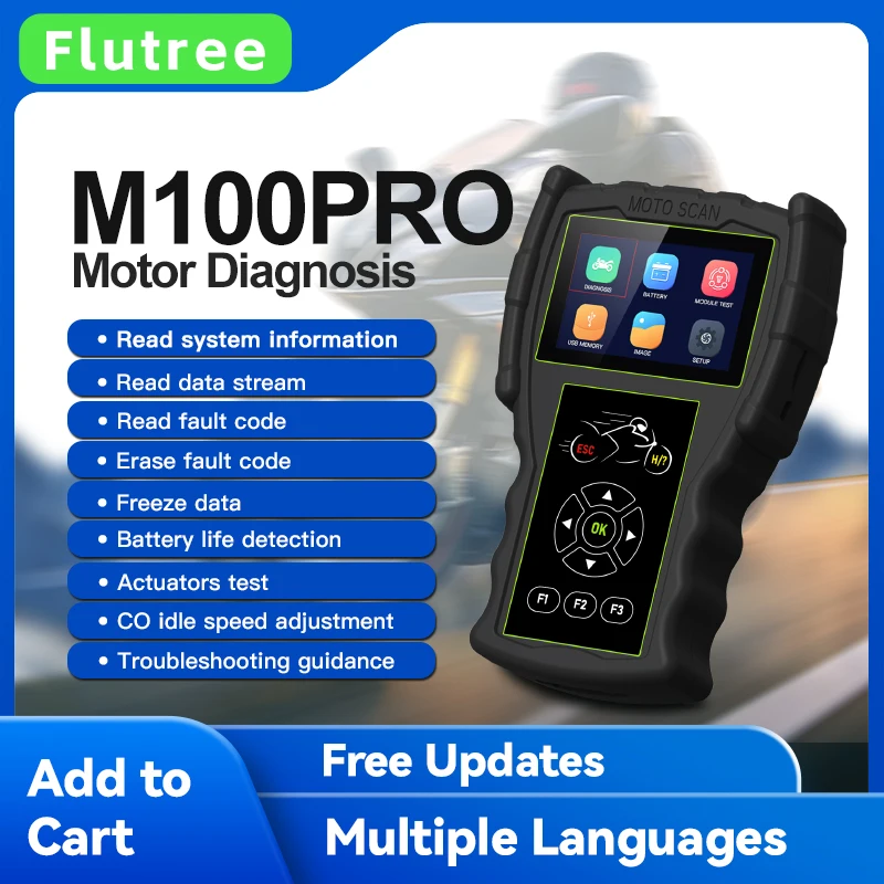 JDiag M100 Pro Motorcycle Diagnostic Scanner – OBD2 Fault Code Reader for BMW, Kawasaki, Yamaha, Suzuki & KTM – Read/Clear Codes