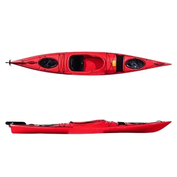 2024 Popular 4.8m 16 Ft One Person Single Seating Plastic Sit In Sea Kayak Boat With Accessory