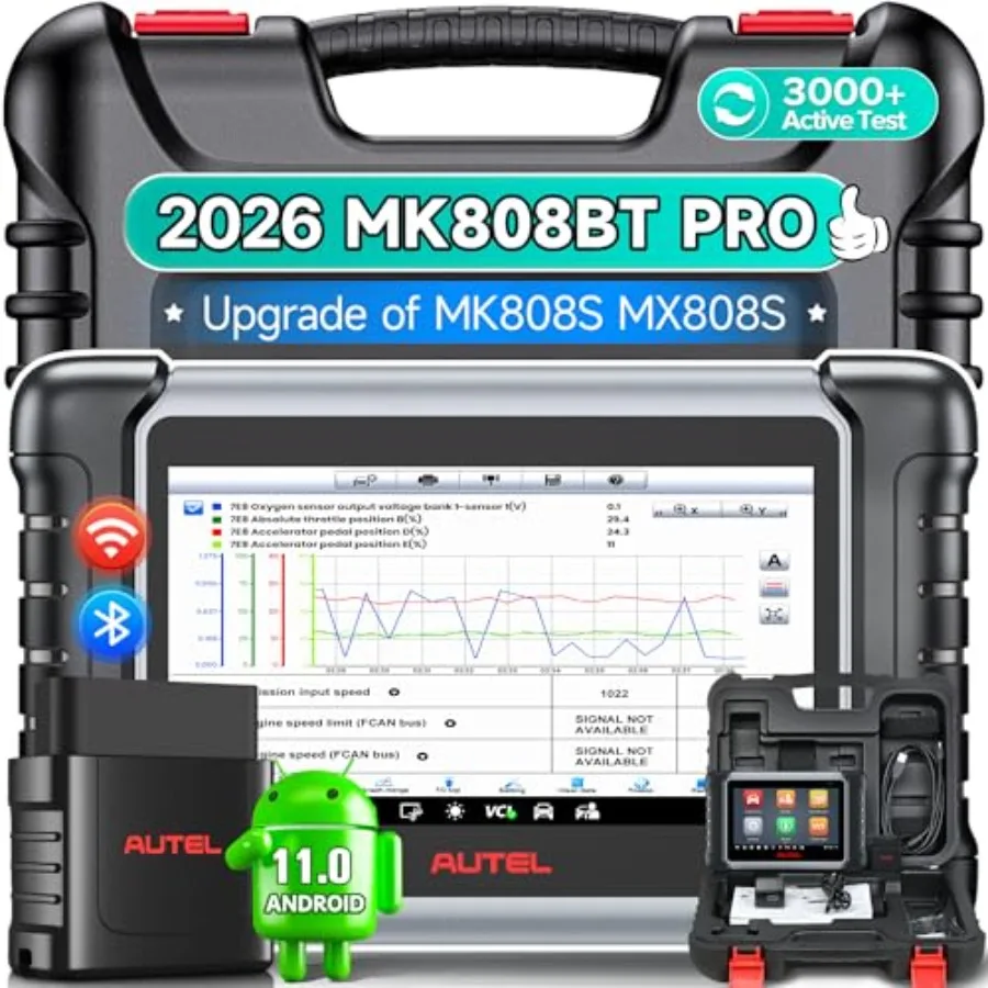 Autel Scanner MaxiCOM MK808BT PRO 2026 2.0 Full Bidirectional Diagnostic Tool for MK900 MX900 MK900BT Pro Ver. of MK808S MX808S