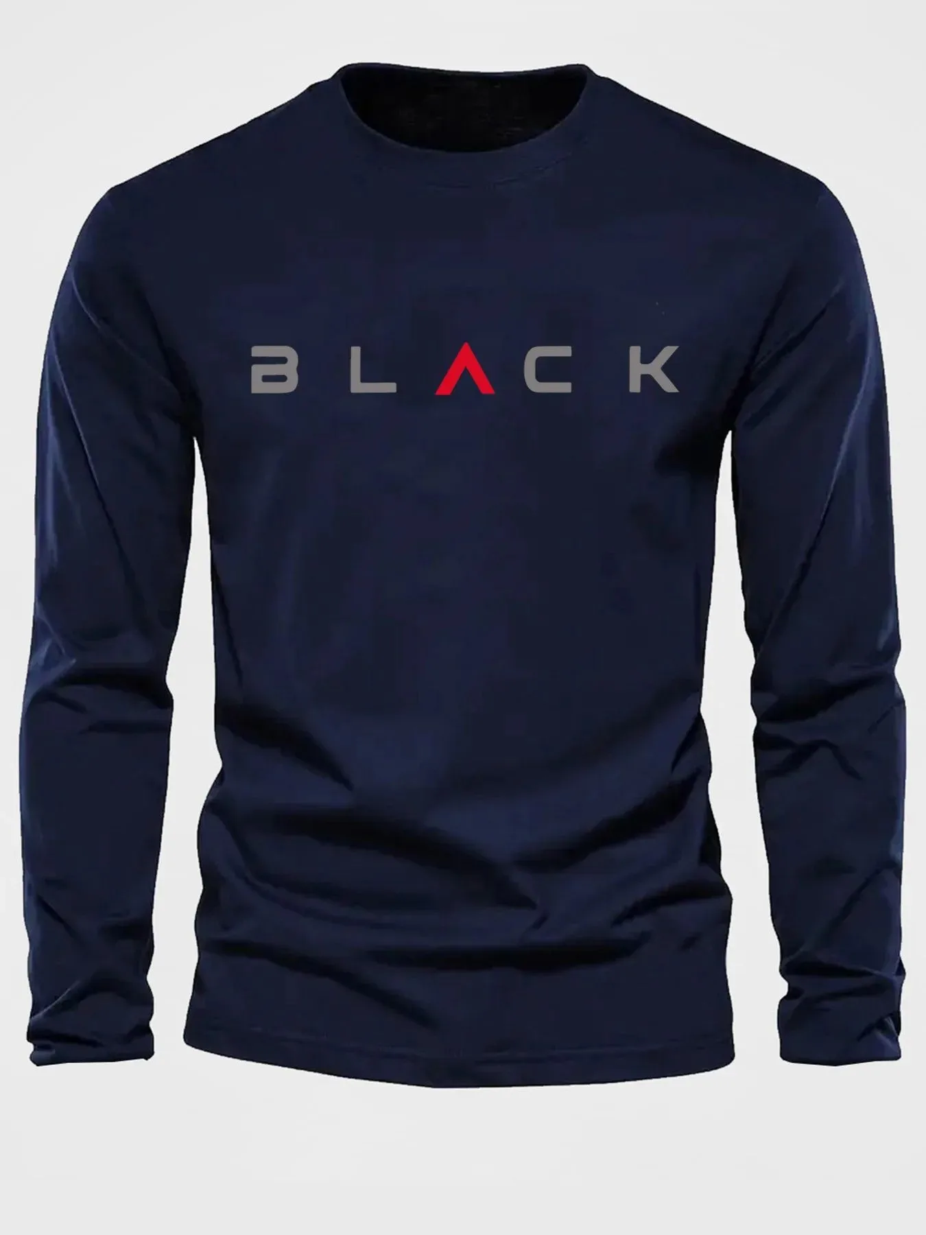 The new men's long-sleeved T-shirt for Spring and Autumn 2025 is casual fashionable and comfortable with 3D letter printing