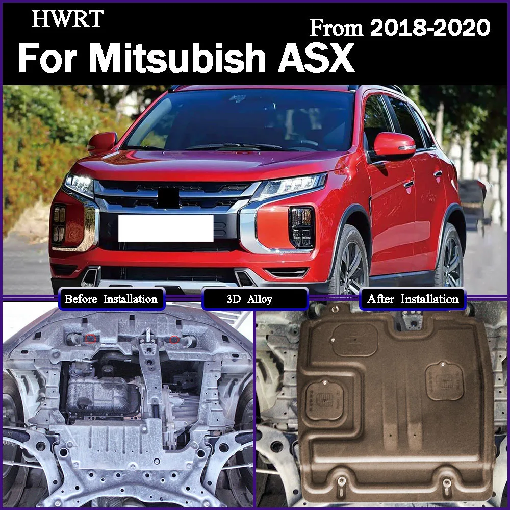 Under Engine Guard Splash Shield Mud Fender Cover Plate Fender Mudguard Protector Alloy For Mitsubish ASX 2018-2020 2.0L 1.6L