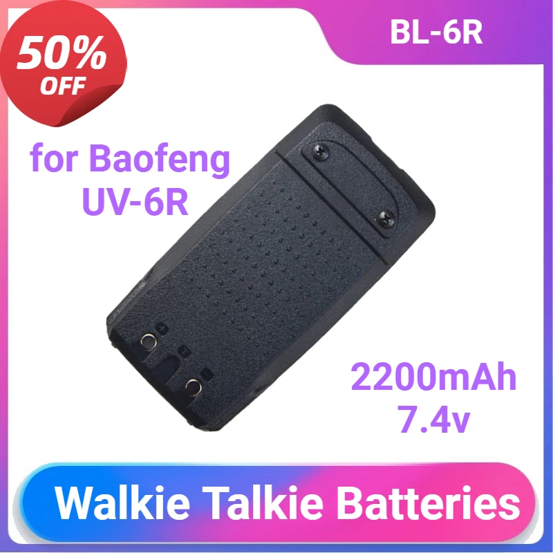 BL-6R Battery for Baofeng UV-6R Ham Two Way Radios Orignal Accessories 2200mAh Spare Battery
