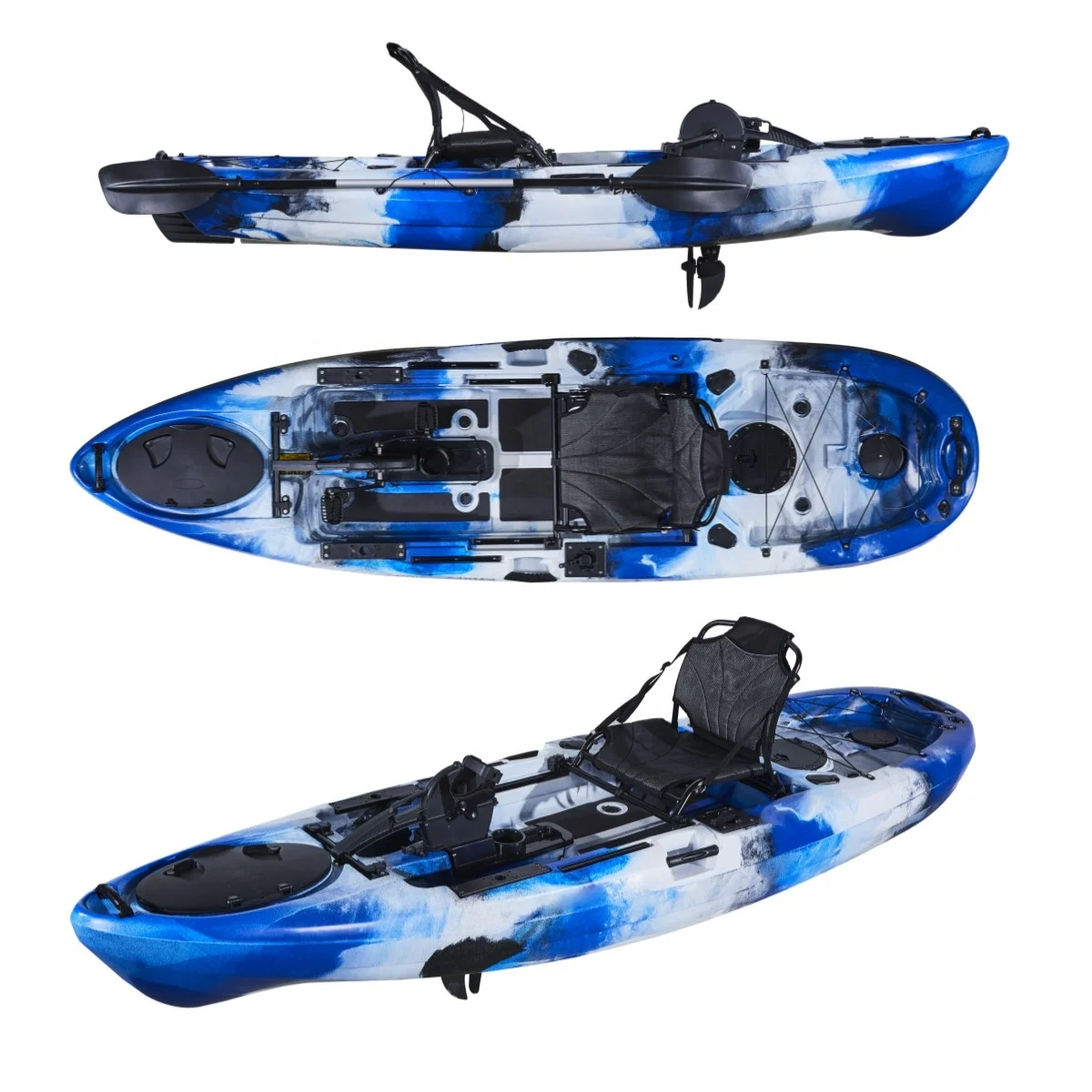 10FT Classic Pedal Fishing Kayak Plastic Canoe For Outdoor Play For Newcomers With Pedal Drive And  Hull