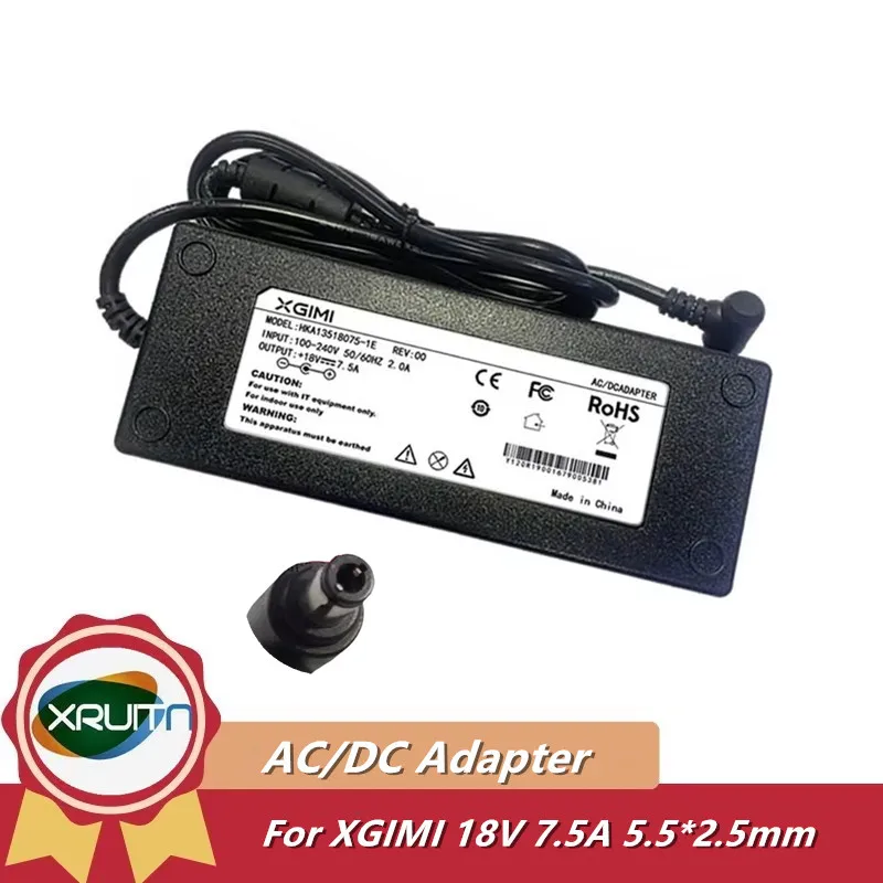 For XGIMI Projector H2 XHAD01 H1S Z5 Z4X Z6 Z3 Z8X Power Supply 18V 7.5A 135W AC DC Adapter Charger HKA13518075-1E