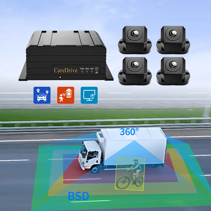 CareDrive MR910-360B Ai Mobile Dvr 4BSD Camera Vehicle Recorder 360 Bird's Eye View Monitoring 4G Wifi Fleet Car Black Box