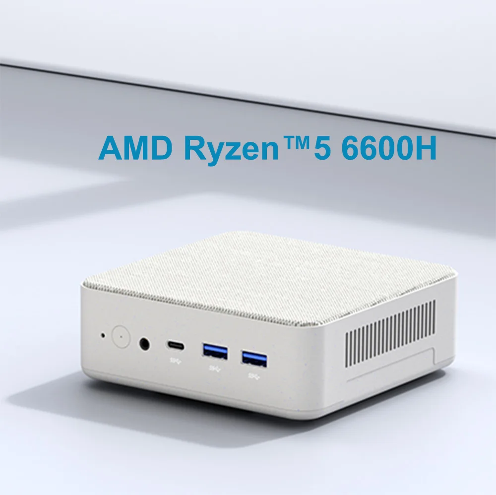 ZXIPC AMD Ryzen 5 6600H MINI PC Windows 11 DDR5 4800Mhz 16GB 500GB Nvme SSD WIFI6 BT5.2 Triple Display Desktop Gaming Computer