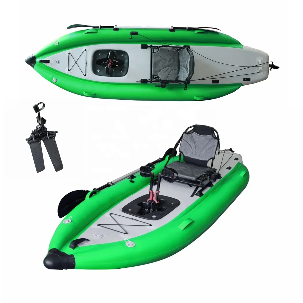 Style Inflatable Pedal Fishing Kayak 1 Person Inflatable Sea Touring Kayak Factory Direct New PVC Tarpaulin Top 1 Pcs