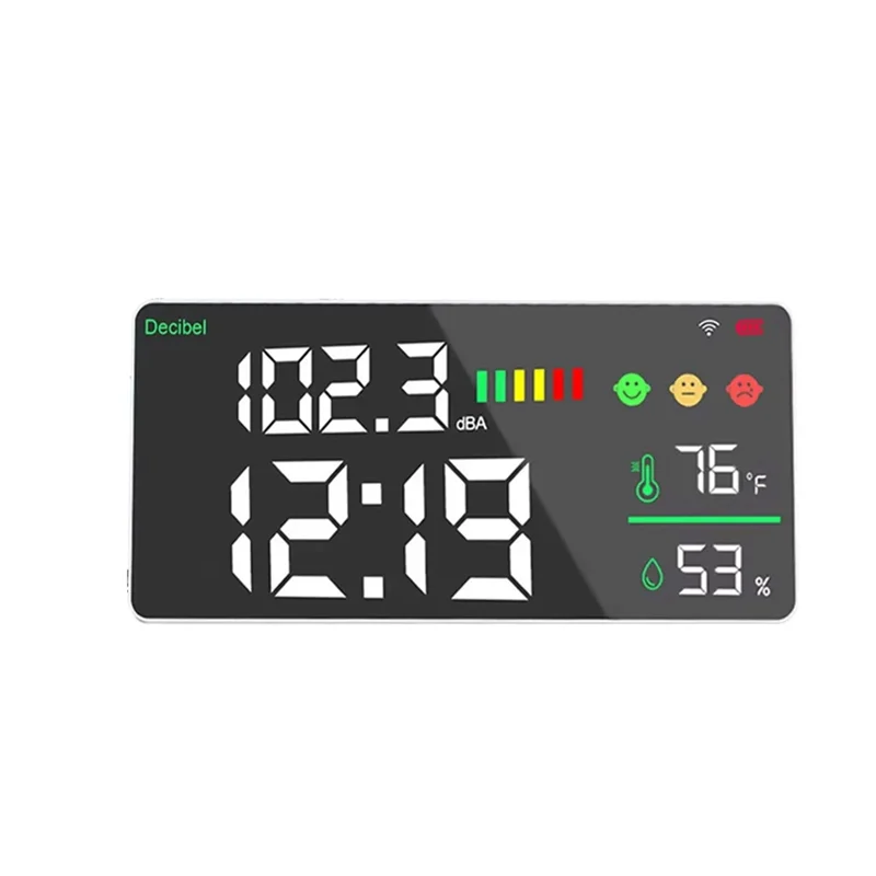 【THANKSGIVING DAY】Tuya Smart Wifi 5 In 1 CO2 Gas Detector Decibel Meter Noise Meter Temperature Humidity Monitor For Home Classr