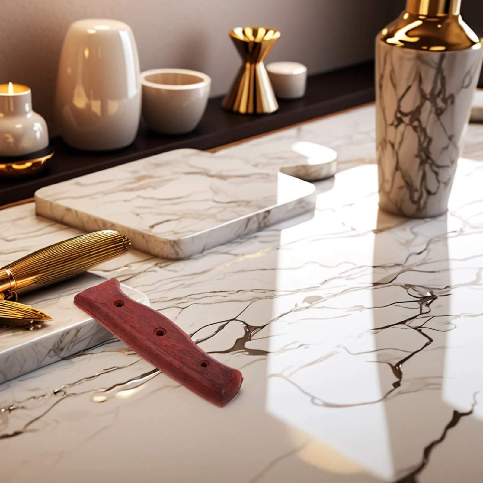 Knife Handle Replacement Scales Wood for Kitchen Sashimi Cutters Non-Skid Wooden Sturdy Comfortable Hold Easy