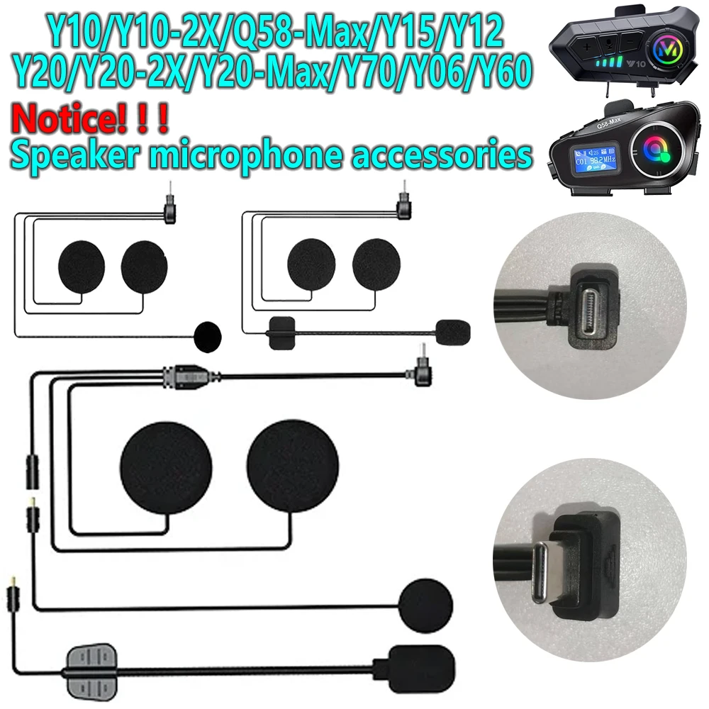 Helmet Bluetooth Headset Intercom Microphone Accessories Full Helmet Half Helmet 3/4 Helmet Microphone Cable