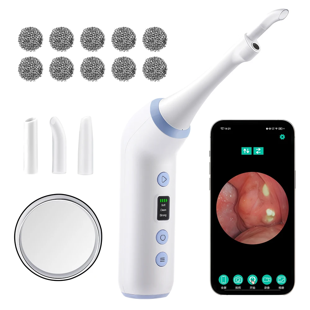 Smart Electric Visible Tonsil Stone Remover Tool Visible Tonsil Stone Removal Kit 3 Suction Modes Tonsil Stone Removal Oral Care
