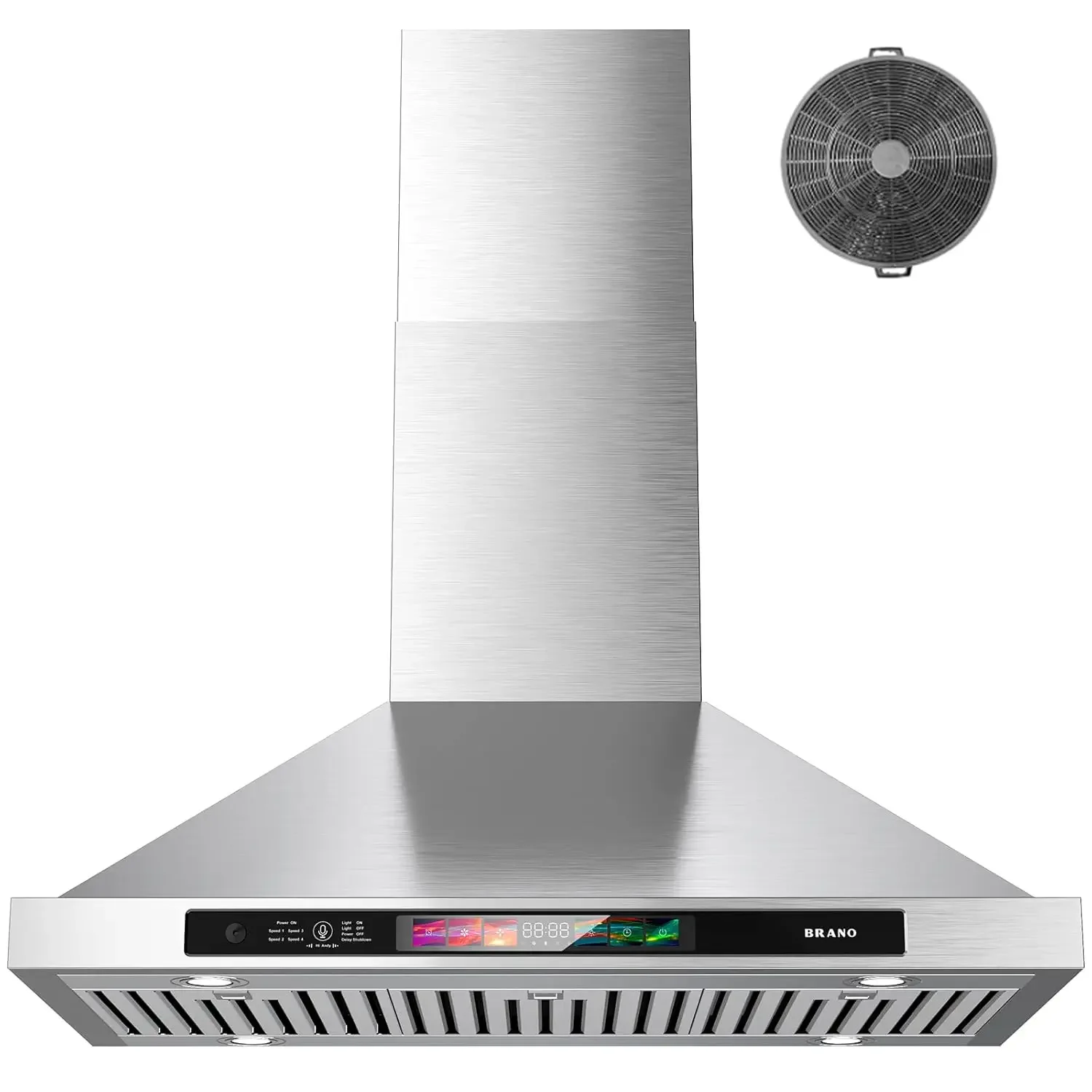 30-inch Wall Mount Range Hood 900 CFM with Voice/Gesture/Touch Control, Stainless Steel Kitchen Hood Vent with 4, Customized
