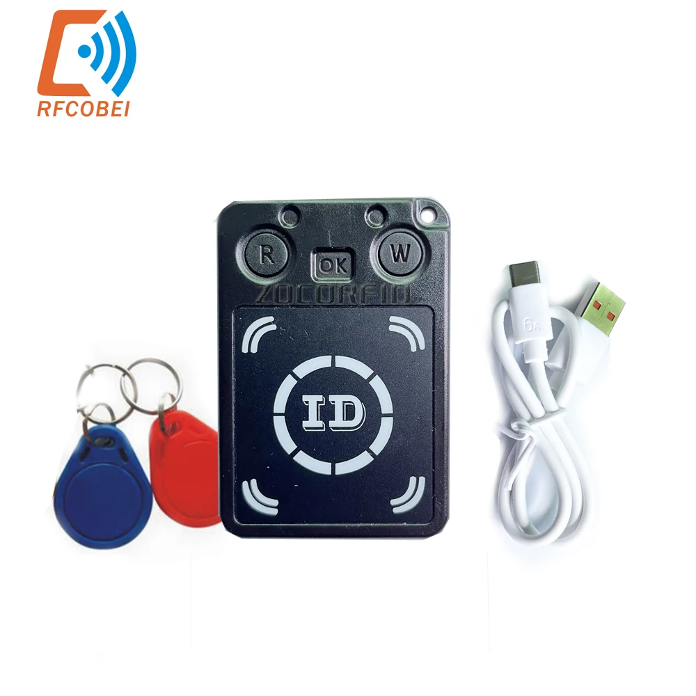 Mini 125KHz Read EM4100 TK4100 RFID Copier Writer Duplicator Programmer Reader EM5200 Rewritable ID Keyfobs Tags