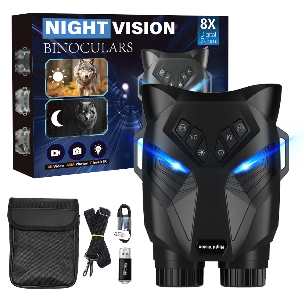 DT79 Infrared Light 4K VR Video Shooting 3D Night Vision Binocular Camera 3.0-Inch IPS Display for Outdoor Exploration,&Hunting