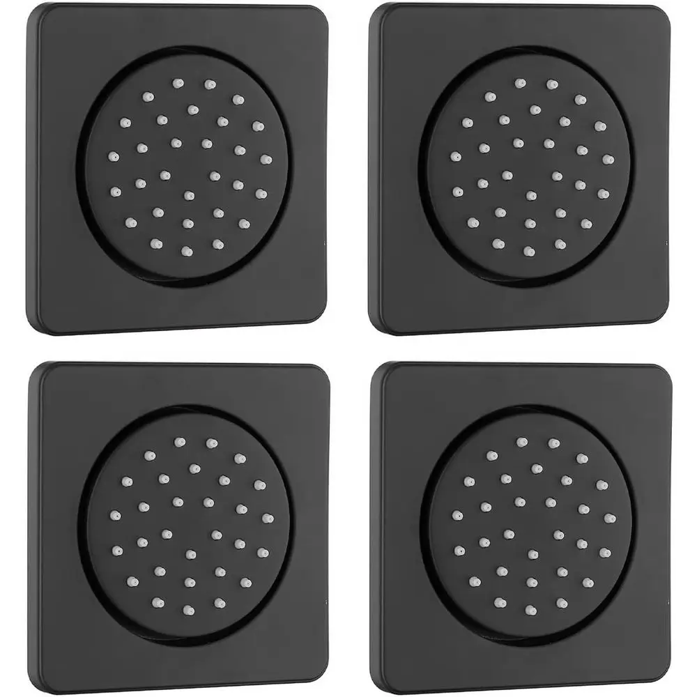 Adjustable Solid Brass Side Spray Shower Jets Set, 4-Piece, Black Spa Massage Jets