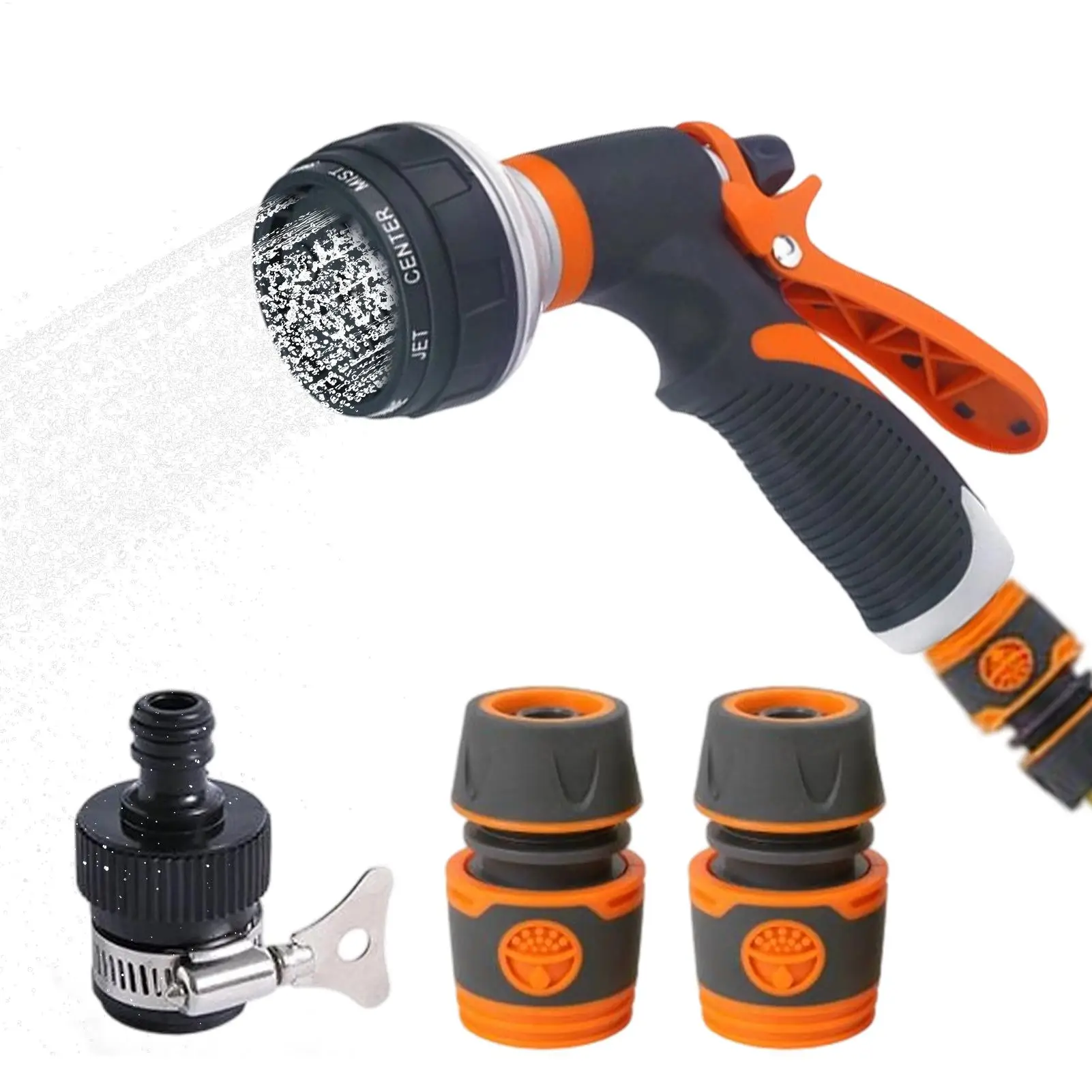 Hose Sprayer Nozzle Spray Nozzles For Garden Hose 8 Adjustable Spray Patterns High Pressure Irrigation Attachment Head For Car
