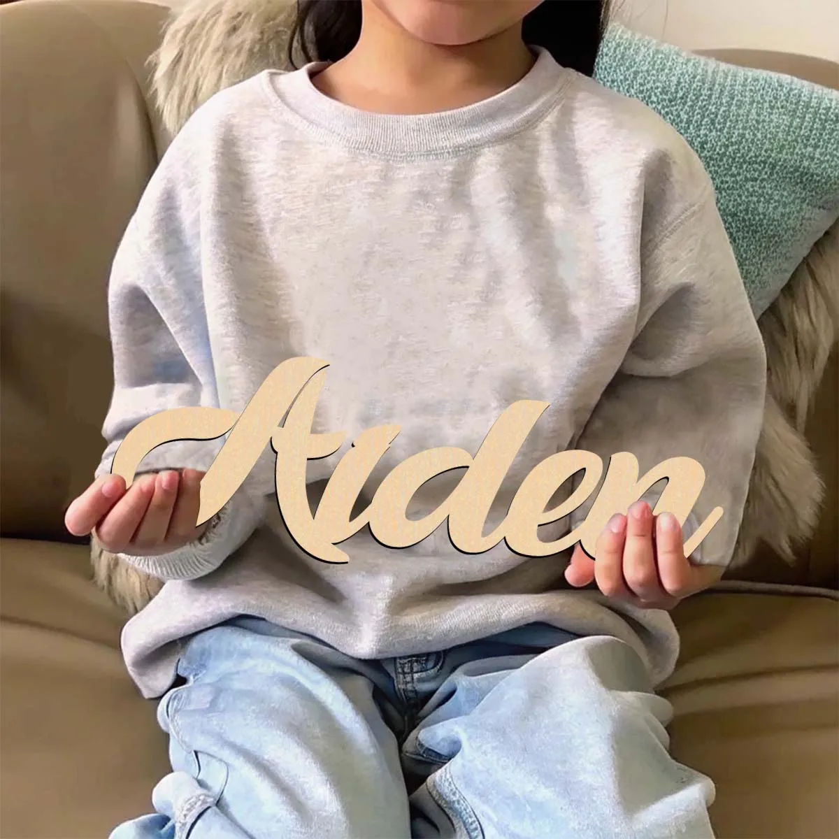 1pc NEW aiden example Custom Name Wooden Plaque Wooden Decor Laser-Cut Sign Unfinished Wood for Painting or Glittering