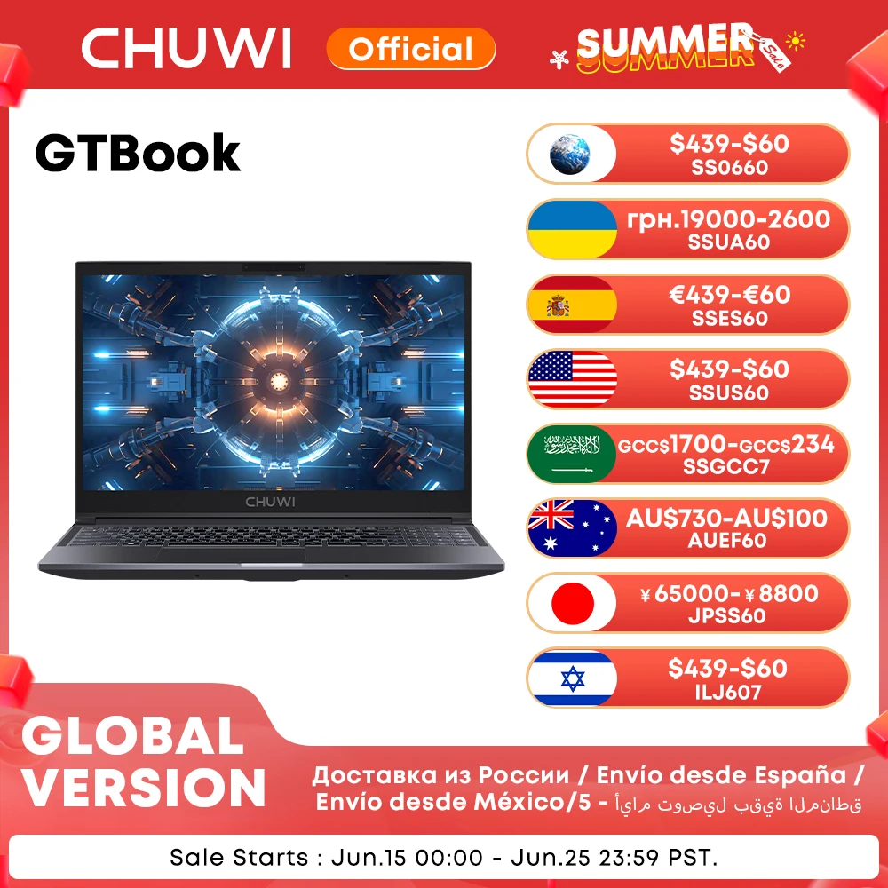 World Premier CHUWI GTBook i5-12450H RTX 3050 Gaming Laptop 15.6inch FHD Screen 16GB RAM 512GB SSD Metal Body Dedicated Notebook
