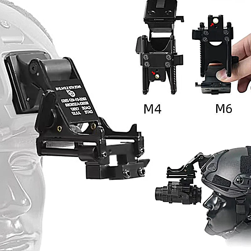 BOOIU Tactical Helmet Foldable Night Vision Mirror Stand M4/M6 Series New Adjustable Sliding Pvs14 Night Vision Device Stand