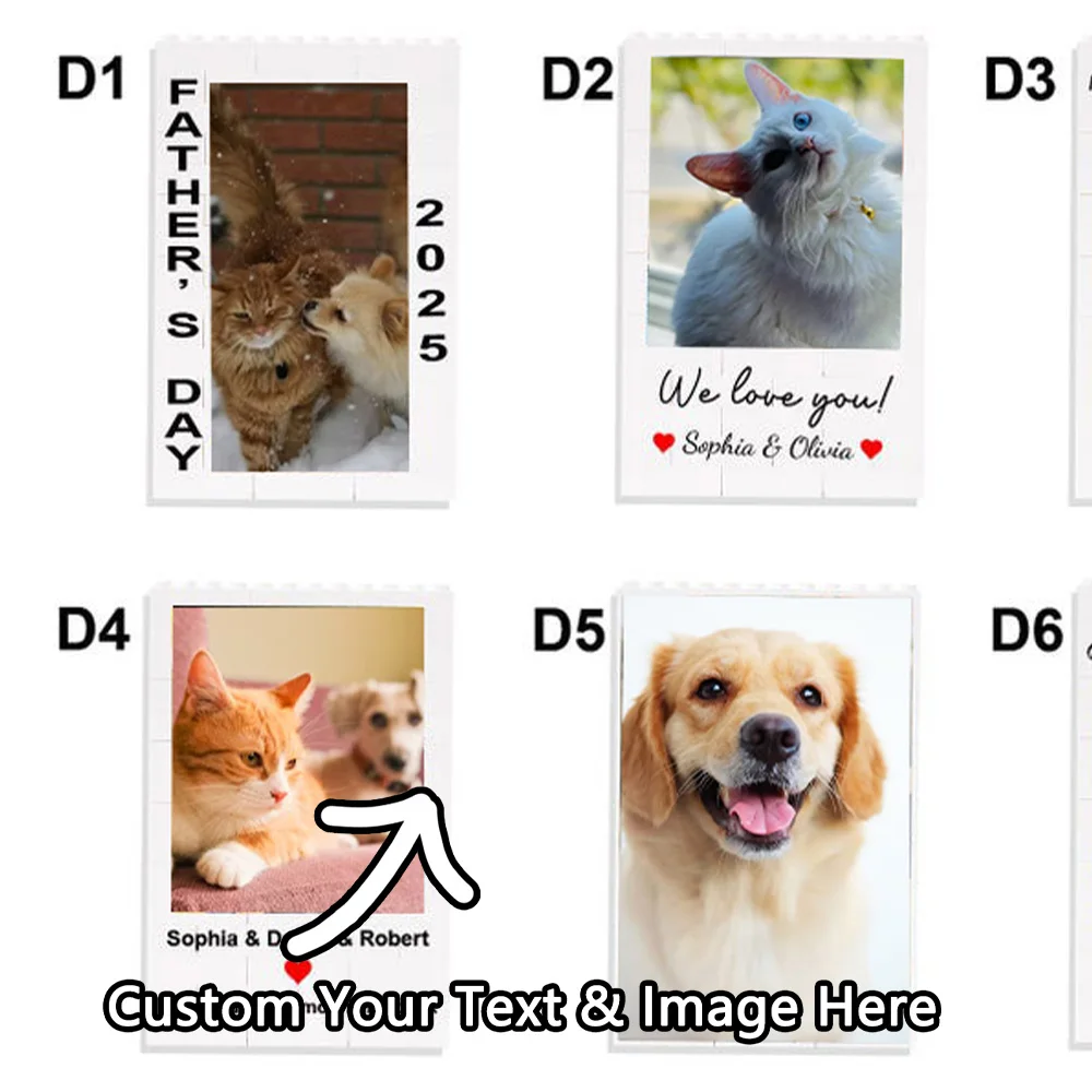 1PC Custom Pet Building Blocks - Personalized PMMA DIY Blocks, Custom Name & Text, Creative Laser Engraved Unique Gift for Pet L