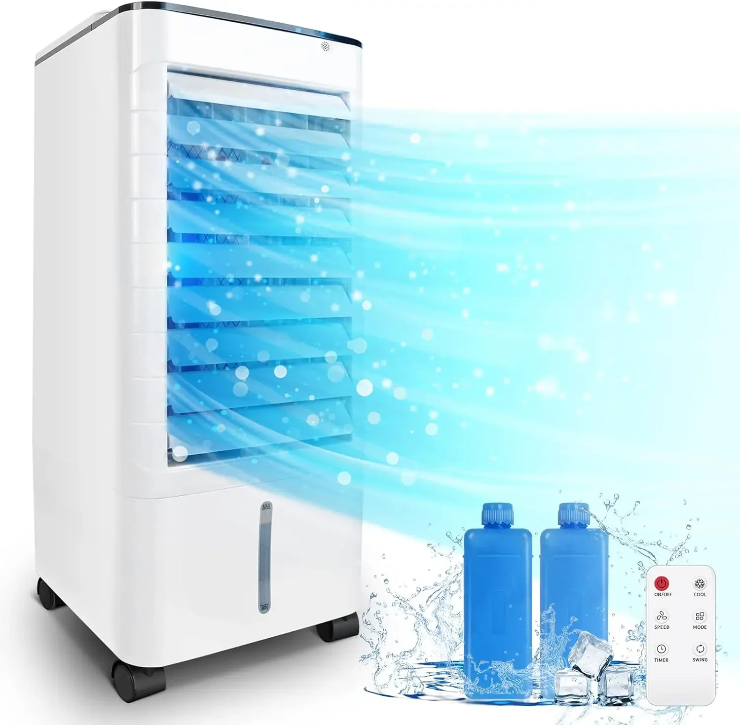 Portable Air Conditioner Floor Standing, 3-in-1 Cooling Dehumidifier Fan for Home Office with Remote Control & Easy Installation