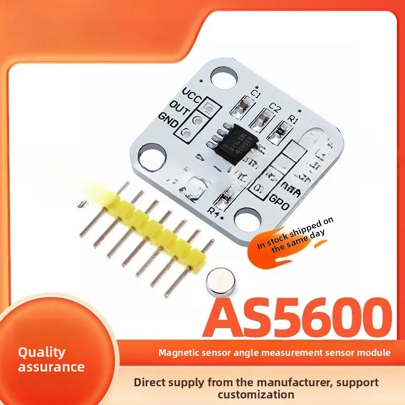 AS5600 Magnetic Encoder, Magnetic Induction Angle Measurement Sensor Module with 12-bit High Precision, Magnet Included