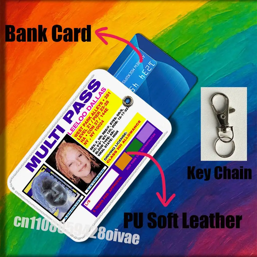 Leeloo Dallas Multipass Korben For ID Clips Credit Bank Bag Bus Meal Card Holder Cover Pocket Decoration Keychain