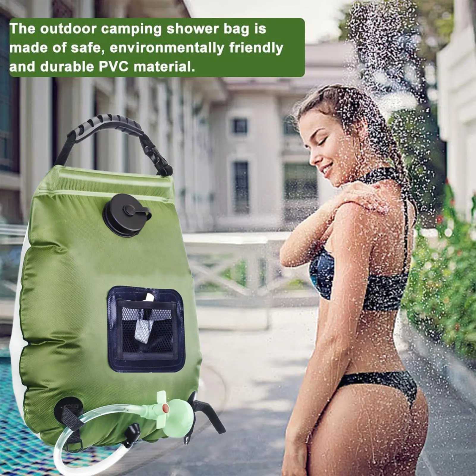 Portable Shower For Camping 5 Gallon/20L Removable Solar Bath Pouch With Shower Head And Hose Portable Shower Bag For Outdoor