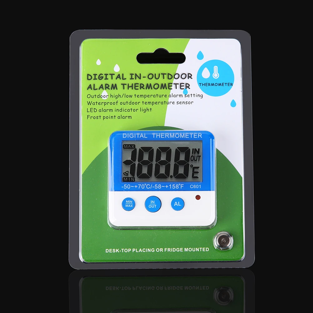 1pc C601 Digital Thermometer Indoor Outdoor Temperature Humidity Meter High Low Alarm Led Display ℃/℉ Switchable For Kitchen