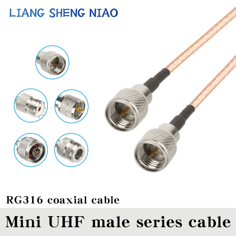 RG316 coaxial Cable UHF PL259 Male Plug 50 Ohm RF Extension Cable Connector Adapter Mini UHF series RF Jumper Pigtail 0.1m-30m