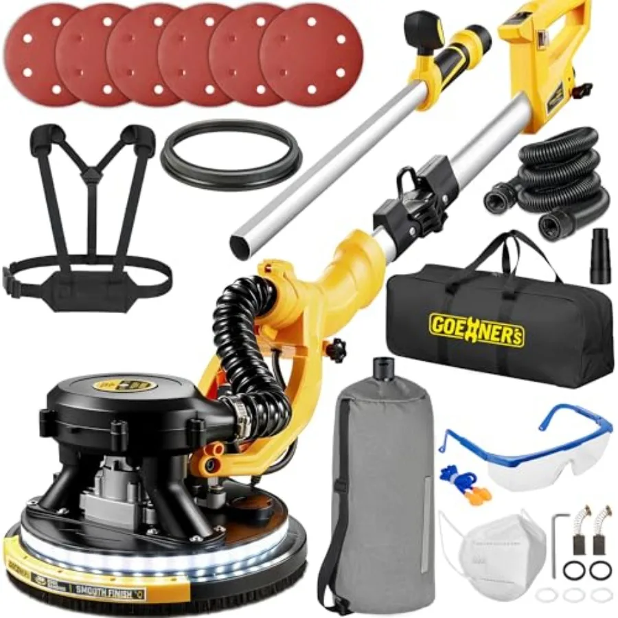 Drywall Sander 950W 8.5A Electric Drywall Sander with Vacuum Dust Collector 9 Variable Speed 800-2100RPM 26FT Power Cord Wall S