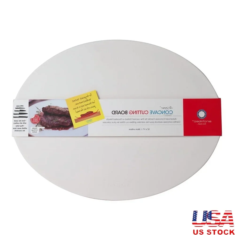 Non-Skid Concave Carving Board Polypropylene Juicy Meat Holder Kitchen Gripper Board Dishwasher Safe Oval Shape Juice Grooves
