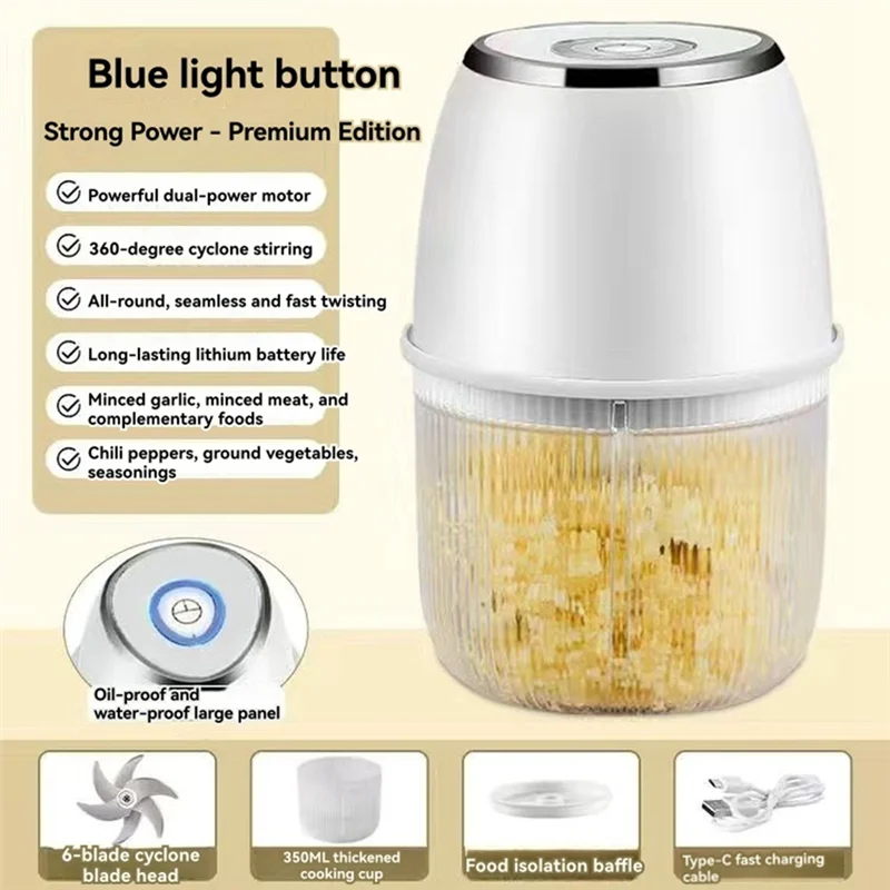 INLIG-Electric Garlic Masher Garlic Pounder Garlic Mincer Garlic Pulverizer Household Blender Garlic Mincer