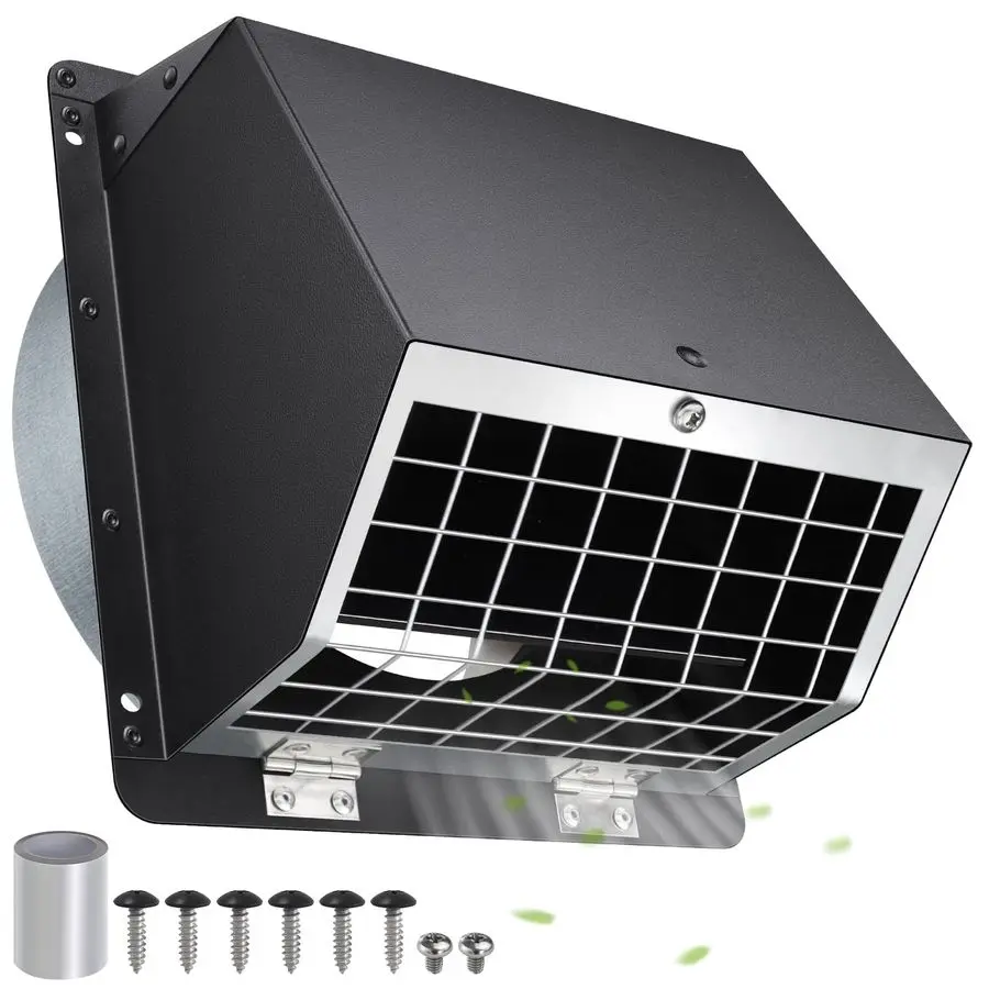 Wall Vent with Screen amp Flap,Dryer Vent Cover Outside 6 Inch Vent Cover Exterior Wall Vent Hood,Outdoor Dryer Exhaust Vent Cov