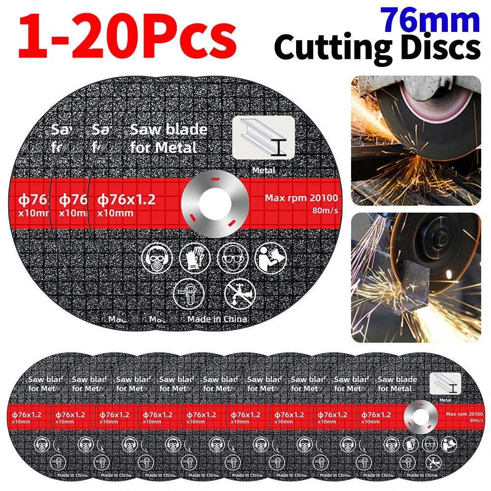 1-20pcs 76mm Cut Off Wheel Metal Cutting Discs 75mm Electric Wear Resistance Circle Wheels Blades for Angle Grinder Accessories