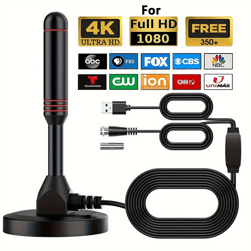 50 PCS Best-Selling DTMB High HD Digital TV Antenna Indoor Outdoor Suction Cup Design USB Cross-Border Home Use Special Ground W