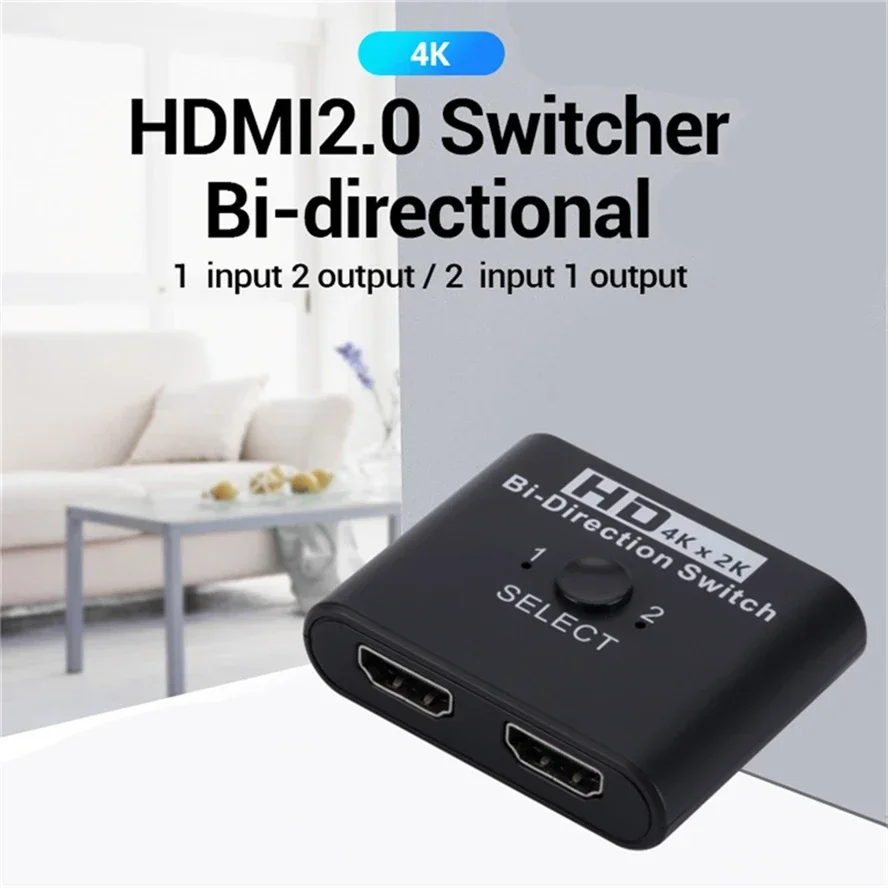 4K HDMI-Compatible Switch Splitter Bi-Direction 1x2/2x1 HDMI-compatible Switcher 2 in 1 Out for PS4/3 TV Box Switcher Adapter
